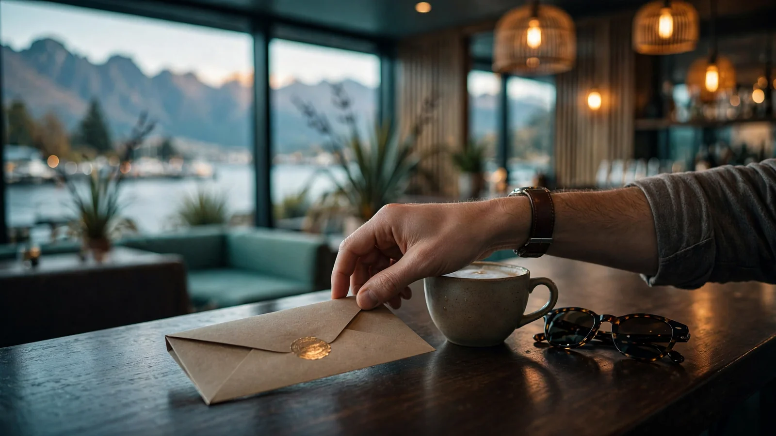 Welcome voucher on a New Zealand bar counter